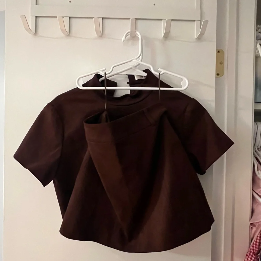 JW PEI | Grace Faux Suede Crop Top and Mini Skirt Set - Chocolate Brown - Picture 4 of 7